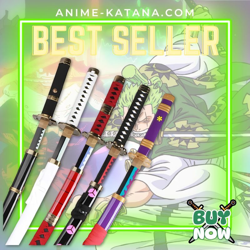 Roronoa Zoro Katana Sword Wooden 80cm/31.5 Wado Ichimonji, Kitetsu, Enma